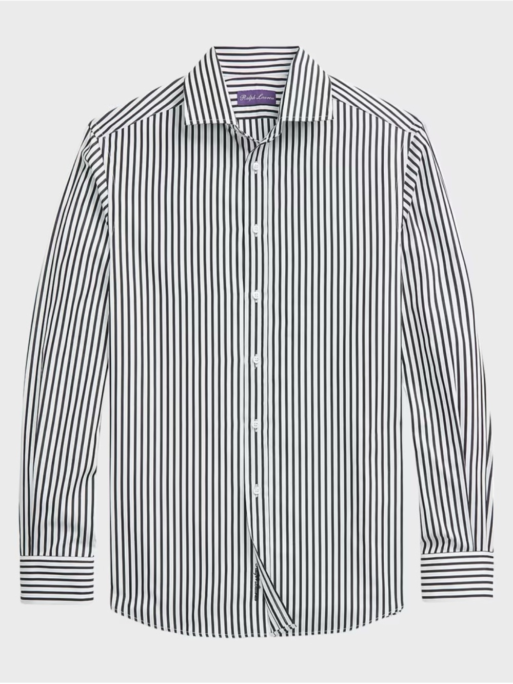 Ralph Lauren Purple Label Black and White Striped Dress Shirt